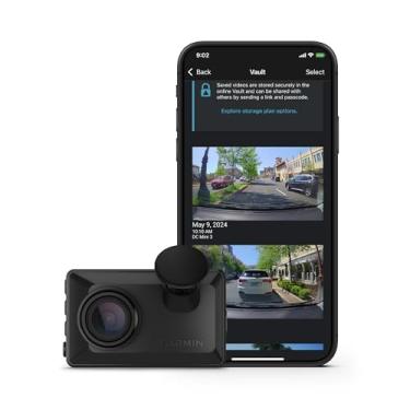 Imagem de Garmin Dash Cam X110, câmera compacta HD 1080p com campo de visão de 140 graus, polarizador embutido Clarity, controlado por voz, GPS, tela de 2,4 polegadas, gravação automática