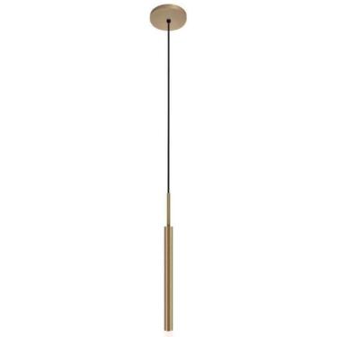 Imagem de Kit 2 Pendentes Teto Luminária Tubo Difusor Sala Hall Bronze