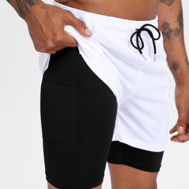 Imagem de short 2 em 1 para academia treino fitness anti assadura com proteção u