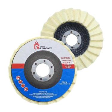 Imagem de Kit 3 Discos Flap Feltro Polimento Lustro Inox Metais 115mm x 22mm Esm