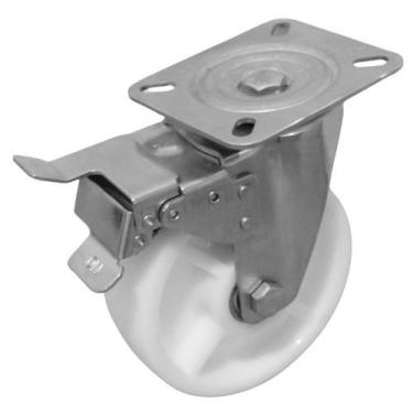 Imagem de Rodizio industrial aço Inox giratório 6x2 pol. placa freio GMPIF.62NY.