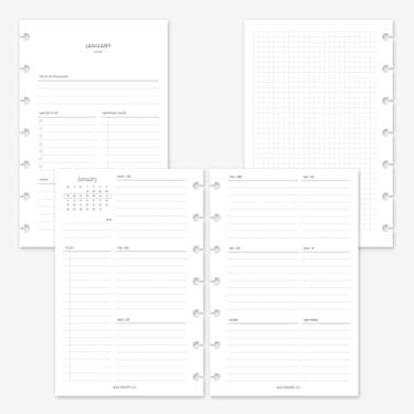 Imagem de MAY PAPER CO. 2026 Mini Happy Planner Week on Two Pages Weekly Planner Insert Agenda Refil para 7-Discs Mini HP Notebook 4,6 x 7 (Horizontal com tarefas de corrida)