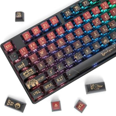 Imagem de Guffercty kred Teclas PBT Pudding para teclado de 75%, teclas transparentes de 120 teclas, perfil ASA, capas de teclas de substituição personalizadas, layout dos EUA para teclado mecânico 60, 68, 82,