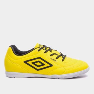 Imagem de Chuteira Infantil Futsal Umbro Class Footballer, Amarelo, Preto, 34