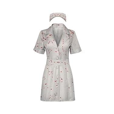 Imagem de Foyacos Silent Hill Nurse Costume Adult Women Terror Nurse Uniform（M）, Medium, White
