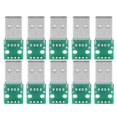 Imagem de ZAWELIYO 10 unidades USB tipo A macho tomada a placa adaptador Dip 4 pinos passo de 2,54 mm para fonte de alimentação USB, design de placa de teste