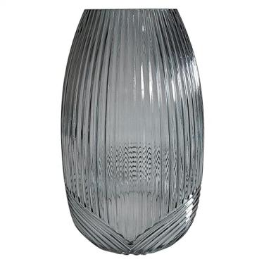 Imagem de VASO DECORATIVO EM VIDRO - AZUL ACINZENTADO - 19X19X30CM