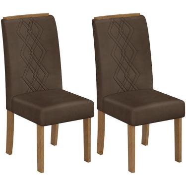 Imagem de Kit 2 Cadeiras De Jantar 31073 Freijo Veludo Moca DJ Moveis