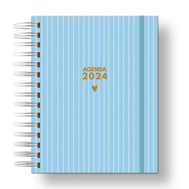 Imagem de Agenda 2024: Sua Organização Pessoal Azul Listras