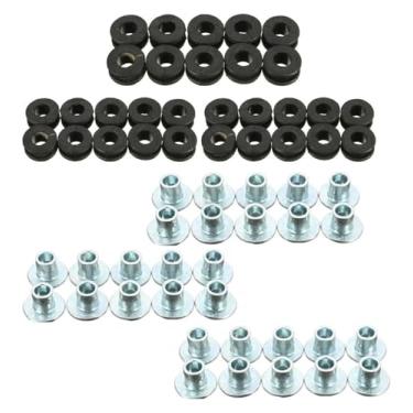 Imagem de BYYINGSUS Kits sortidos de parafusos de borracha para motocicleta, parafusos de carenagem, alívio de pressão, amortecedor, arruela, kit de bucha de choque (30 peças)