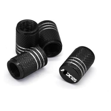 Imagem de Tampas de haste de válvula de pneu de roda CNC capas herméticas para motocicleta compatível com MSX125 MSX125Grom MSX125SF MSX 125Grom 125 125SF (4 peças preta)