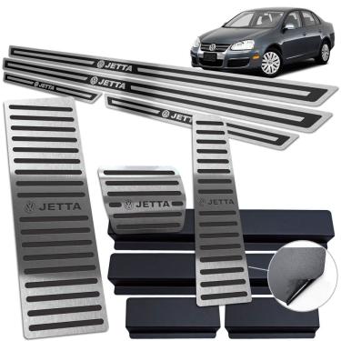 Imagem de Descanso + Pedaleiras + Soleiras Jetta 2007 a 2010 Preto AR