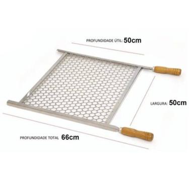 Imagem de Grelha Churrasco Churrasqueira 50Cm X 50Cm Aço Galvanizado
