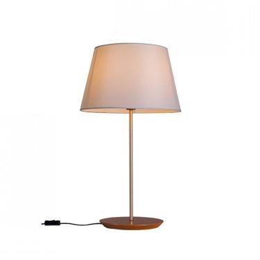 Imagem de Luminária de Mesa Abajur de Mesa 52cm Cúpula Algodão Slim Madelustre Castanho/Dourado