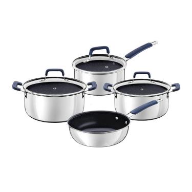 Imagem de Jogo de Panelas Tramontina Romagna 28799030 Inox / Azul