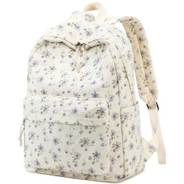 Imagem de Mochila escolar BTOOP Grace Purple Flower para adolescentes 24L