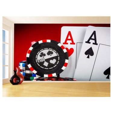 Imagem de Papel De Parede 3D Salão De Jogos Cartas Poker 3,5M Jcs67