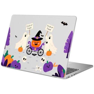 Imagem de BlHMCASE Compatível com MacBook Pro 14 polegadas 2025-2021 M4 M3 M2 M1 A3112 A3185 A3401 A2918 A2992 A2779 A2442, capa dura protetora de abóbora de Halloween para Mac Pro 14