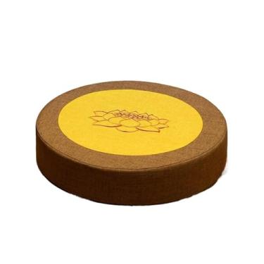 Imagem de pufe Travesseiro de chão lótus chinês para ioga, almofada oração, travesseiro redondo meditação para sentar no, do salão Buda(Brown,50cm)