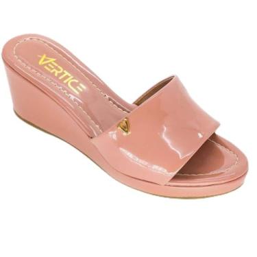 Imagem de Tamanco Anabela Feminino Salto Médio - Rosé 38