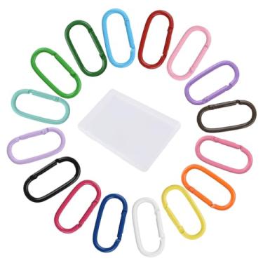 Imagem de HICOHAND Clipe de chaveiro mosquetão de forma oval, 16 peças de gancho de alumínio colorido de mola acessórios de clipe de cinto para bolsa porta-garrafas de água coleiras para animais de estimação