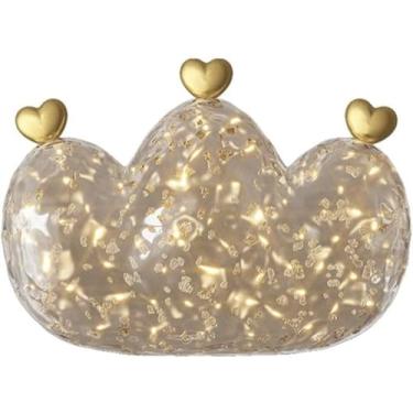 Imagem de Luminária de parede LED Love Crown de resina com temperatura de cor ajustável 3000K-6000K para sala de estar, corredor, quarto, 7,87 polegadas, luminária de fundo para corredor