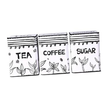 Imagem de YWJLQH 3x Potes de Chá, Café, açúcar, Potes Decorativos Multifuncionais para Cozinha, Balcão de Restaurante, Style B, Tamanho real