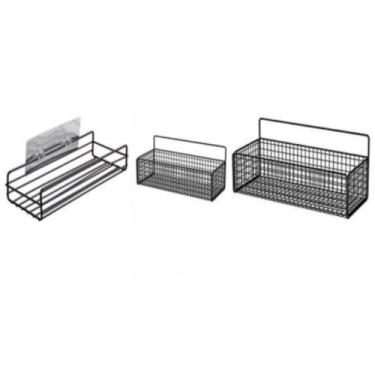 Imagem de Kit Nicho para Banheiro Aço Inox - Prateleira Angular Adesiva, Organizador de Canto sem Furado para Box ((ORG066) Kit 3 reta)