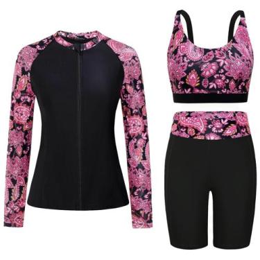 Imagem de Shorts de banho Arolina Swimwear Rash Guard Women Red XXL