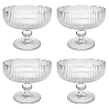 Imagem de Taça de sobremesa de vidro CHOOLD Vintage Strips em relevo de 270 ml, 