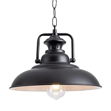 Imagem de YQSLQZZ Lustre vintage para casa de fazenda, lustres pretos industriais para sala de jantar, cozinha, ilha, luminária, pendente de iluminação decorativa para pendurar no teto, para sala de estar