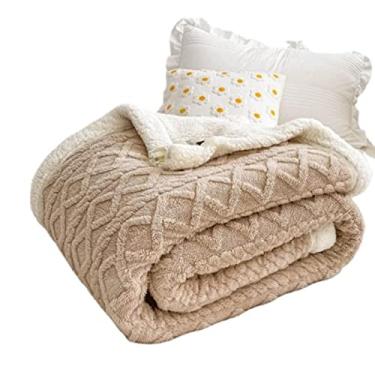 Imagem de CNBYDK Manta polar xadrez para adultos, manta grossa de lã, capa de edredão de dupla face, capa de sofá-cama, macia e quente, colcha de inverno