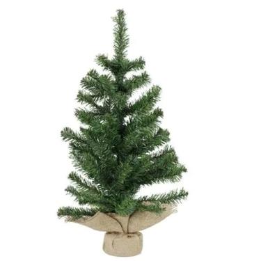 Imagem de Arvore de Natal, Arvore de Natal Pequena Verde Luxo 60cm Pé de Madeira 60 Galhos, O Suporte de Plastico Incluído Fornece A Sua Arvore com Estabilidade Ideal