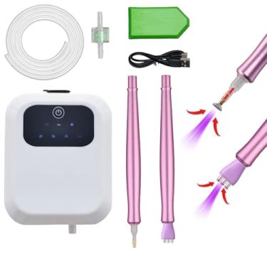 Imagem de LGYAYARUN Caneta de pintura de diamante elétrica sem necessidade de cera, kits de canetas de arte de diamante a vácuo para adultos sem fio silenciosa 1500 mAh bateria recarregável acessórios e