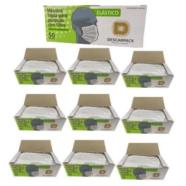 Imagem de Mascara Descartavel Hospitalar Tripla Camada Anvisa Cor Branco 50 und.