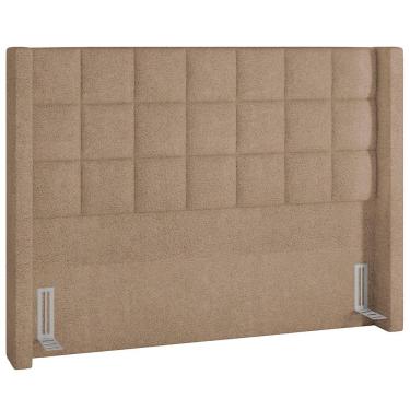 Imagem de Cabeceira Cama Box Casal 195 cm P05 Paris Bouclê Bege - Lyam Decor