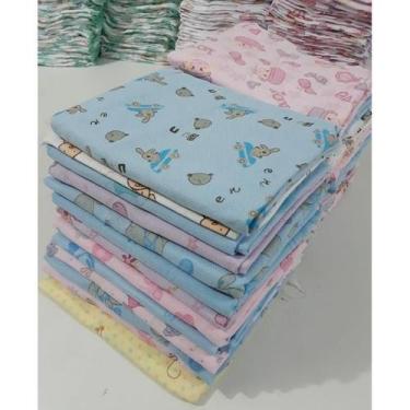 Imagem de Cueiro Flanelado Estampado 60X80Cm Kit Com 2 Masculino - Dugu