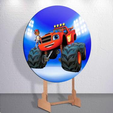 Imagem de Capa painel redondo tamanhos grande e mini para festa Camionete Carros
