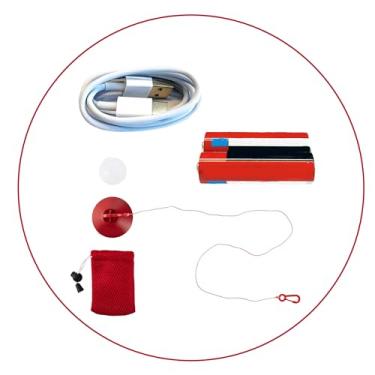 Imagem de Lifebuoy Peças Originais Para Sistema De Alarme Piscina Bcone - Conjunto Acessórios (Cabo Usb + 2 Baterias Kit Fixação)