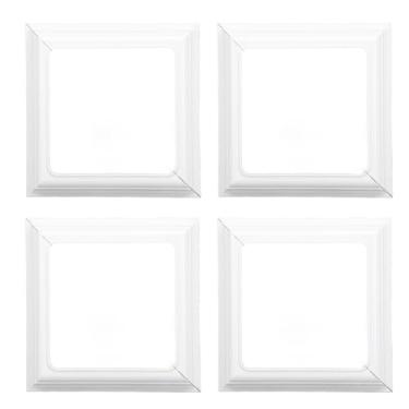 Imagem de Pós-saia tipo divisão fácil instalação guarnição decorativa para cerca varanda deck coluna base capa branca 10 x 10 cm 4 peças