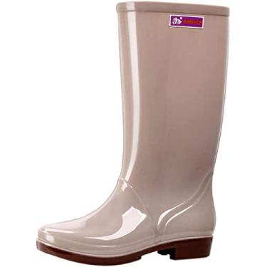 Imagem de Botas de chuva femininas cano médio botas de chuva galochas, Z01cáqui, 7