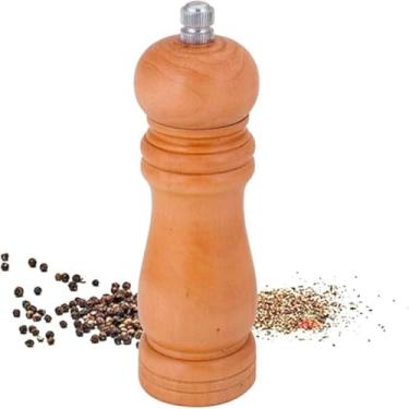 Imagem de Moedor de Pimenta e Sal em Madeira Nobre Linha Premium Moedor Manual com Mecanismo de Cerâmica e Pino Regulador para Sal Grosso Pimenta do Reino e Temperos Design Rústico Gourmet
