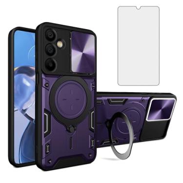 Imagem de Asuwish Capa de telefone para Samsung Galaxy A16 5G/4G capa magnética para câmera deslizante com protetor de tela de vidro temperado e suporte de anel acessórios de celular híbrido A 16 16A SM-A166U