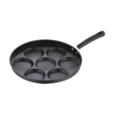 Imagem de IEUDNS Panela para ovos de 7 xícaras, frigideira para panquecas, ferramenta de cozimento fácil de limpar com cabo anti-escaldante, frigideira de ferro com
