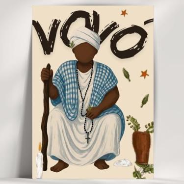 Imagem de Coleção de 62 quadros decorativos Giz - Umbanda e Candomblé - Decoração Orixá - Afro Brasileira - Escolha o seu Orixá! (Clássico, Vovó, 20x14cm)
