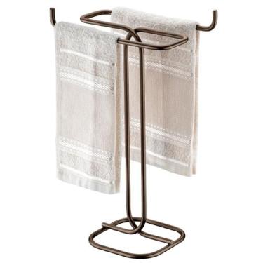 Imagem de Suporte Porta Toalha Duplo Bancada Pia Cor Café Future