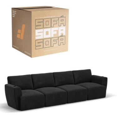 Imagem de Sofá 4 Lugares Sala De Estar em Tecido Suede Modular Damie Na Caixa, P