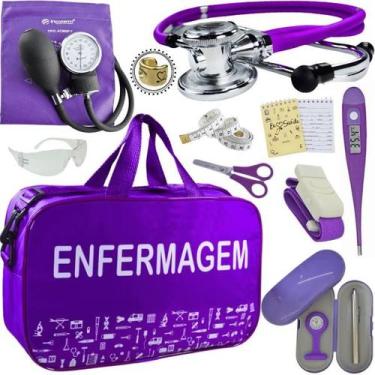 Imagem de Kit Bolsa Cores Aparelho Pressao Esfigmomanometro Enfermagem Incoterm,