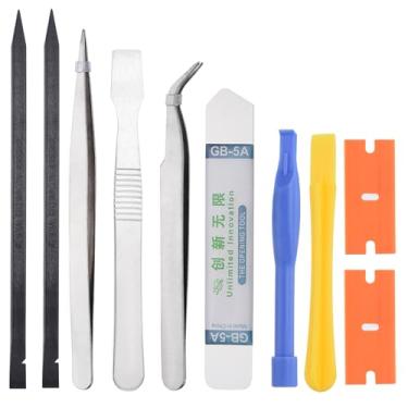 Imagem de 10 em 1 (Tipo D) Conjunto de ferramentas de abertura de alavancas de cabra lâmina curvada Kit de ferramentas de reparo eletrônico para celular, laptop, PC, tablet
