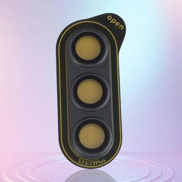 Imagem de 1 peça de capa de lente de telefone 5H brilhante protetor de lente de câmera para Samsung Galaxy S23/S23 Plus vidro preto
